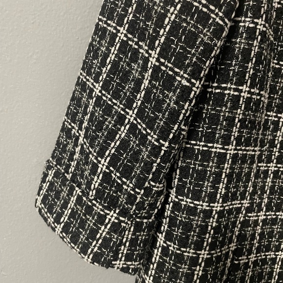NWT Anne Klein Tweed 3/4- Sleeve Open Front Jacket in Black/White. Size Medium - Picture 3 of 9